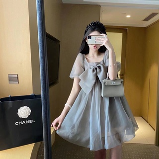 Đầm Lưới Đính Nơ Phong Cách Cổ Điển Thời Trang Mùa Hè Mới Dành Cho Nữ Mã BLN7 2022