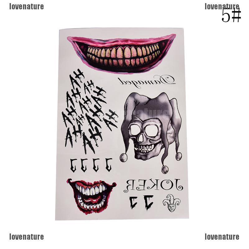 Đề Can Trang Trí Dán Giả Hình Xăm Cơ Thể Dùng Để Hóa Trang Nhân Vật Joker Phim Suicide Squad