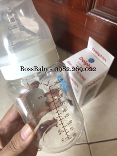 (Tặng thêm 1 núm) Bình sữa cổ rộng Dolphin 125ml