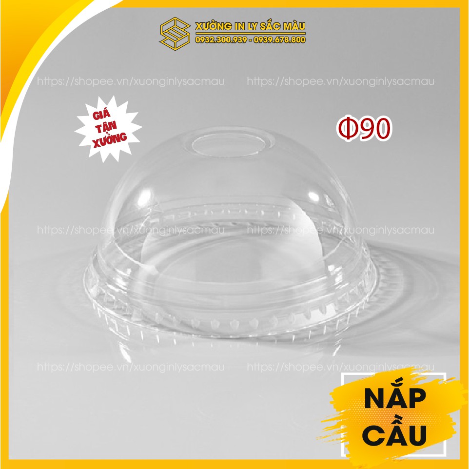 Sỉ 50 Nắp cầu PET 90 - 93 - 95 - 98, nắp ly trà sữa cà phê nước ép