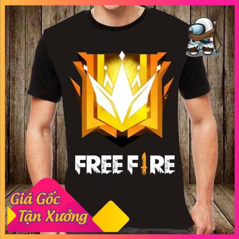 Combo áo thun tặng nón Free Fire Tặng 1 nón Free Frie khi mua 1 áo thun đen in hình Rank thách đấu