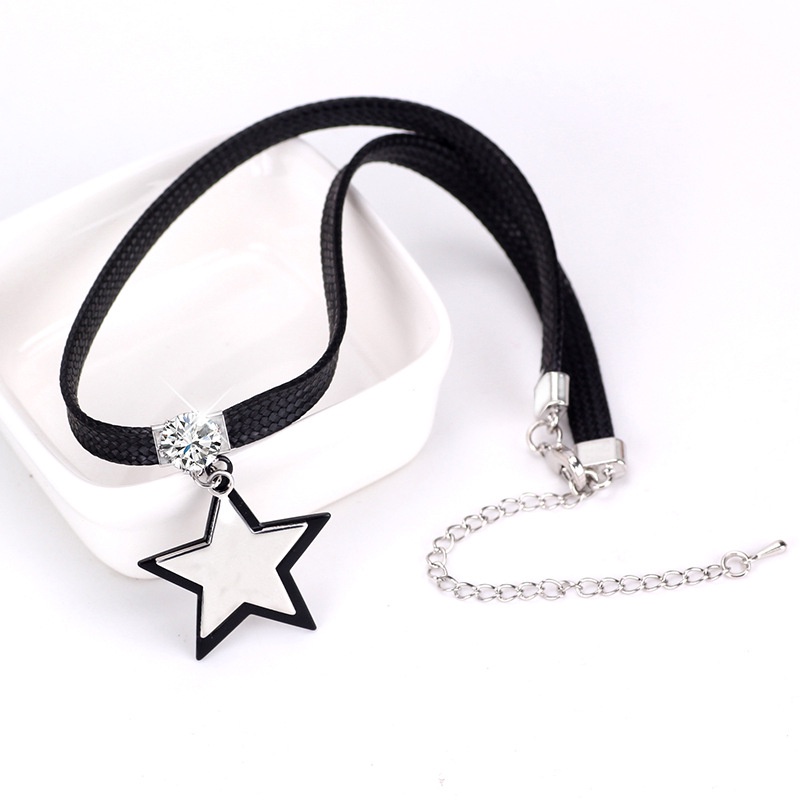 Vòng Cổ choker Hình Ngôi Sao Màu Đen Phong Cách Hàn Quốc Thời Trang Cho Nữ