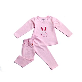 Bộ quần áo tay dài siêu mềm mại Babiboo cho bé gái BKT004