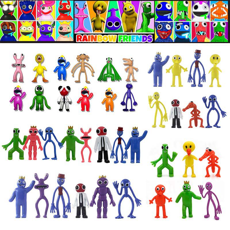 6pcs/8pcs/12pcs Roblox Rainbow Friends Figure Toy Model Decoration Handmade Doll Kids Gift