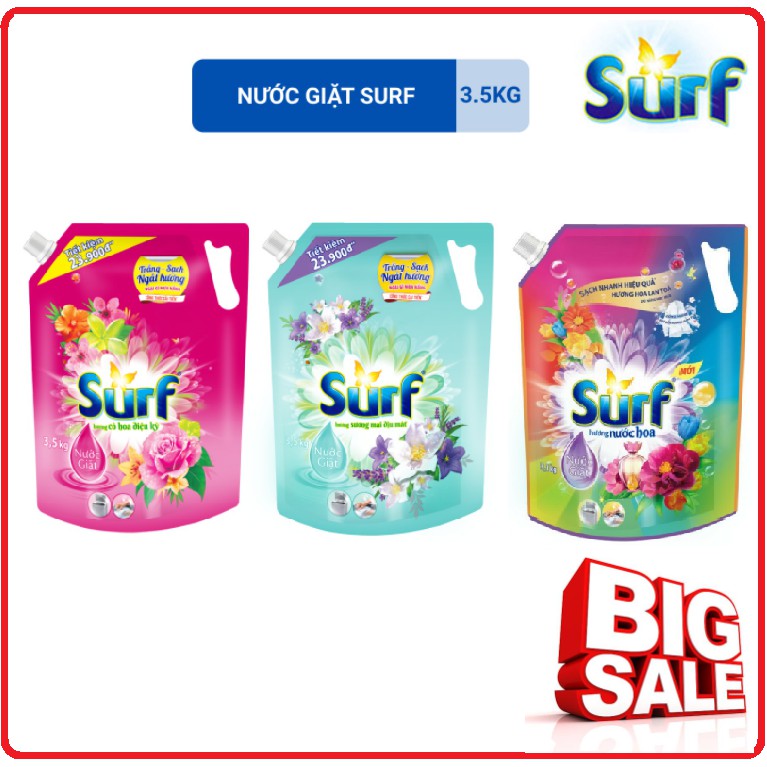 Nước Giặt SURF Túi 3,5Kg/3,1Kg