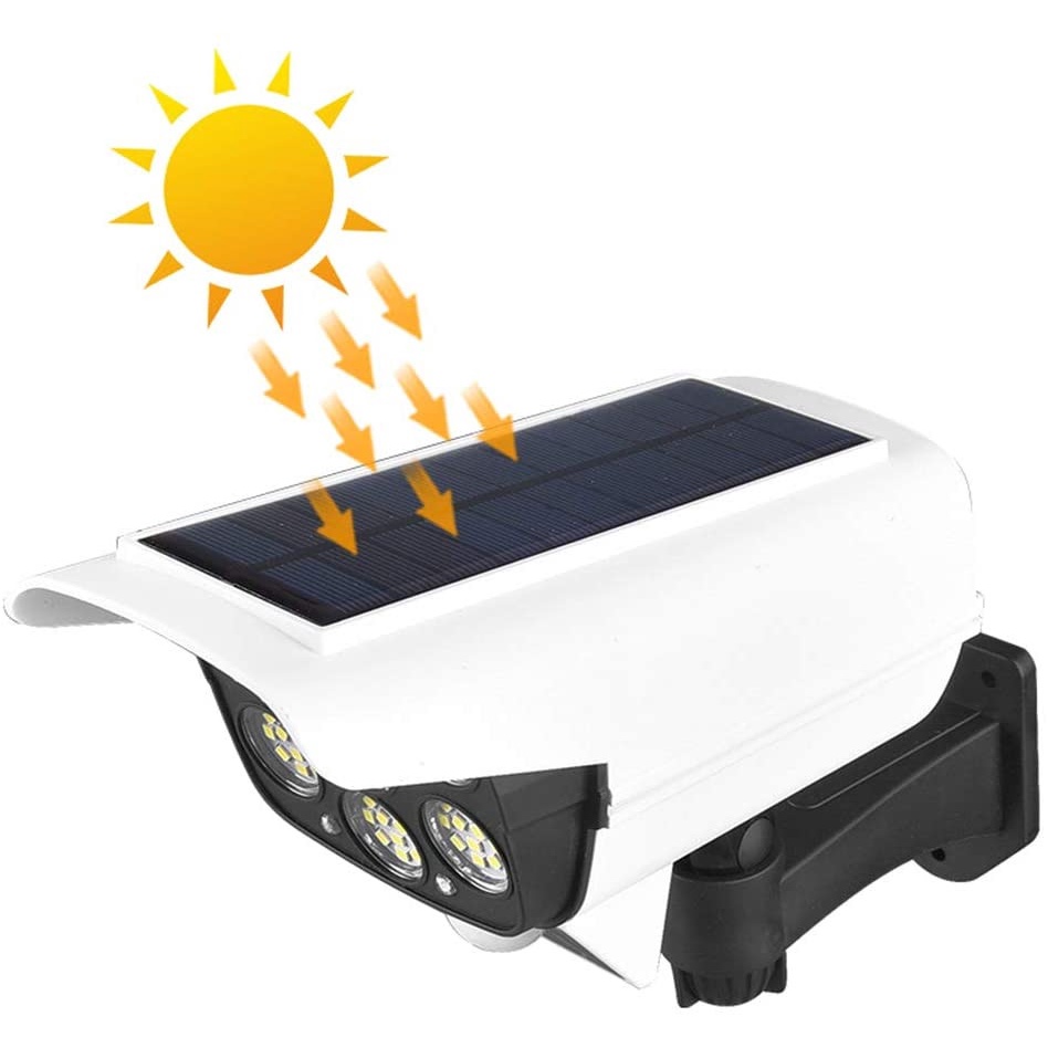Đèn năng lượng mặt trời mô hình camera giả chống trộm điều khiển từ xa tiện lợi