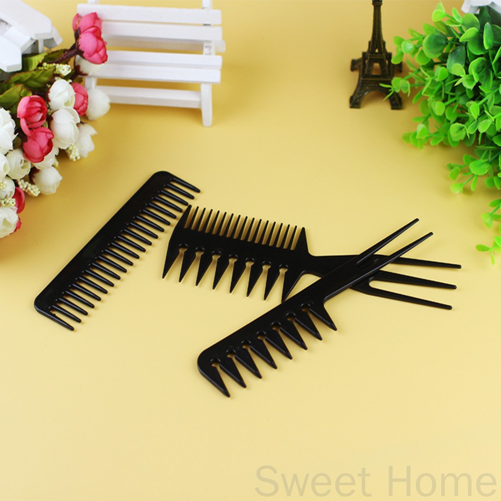 Set 10 lược răng thưa dùng tạo kiểu tóc cho nam nữ