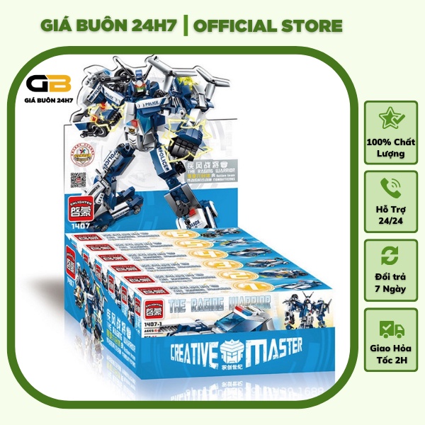 Đồ chơi lắp ráp Kiểu Lego Robot Cảnh Sát biến hình chi tiết nhựa ABS cao cấp 6in1