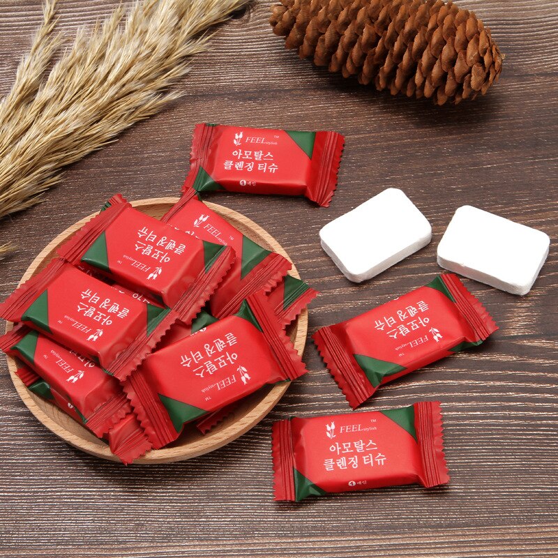 Khăn bông tẩy trang mini dạng nén mềm mịn siêu thấm hút nhỏ gọn dùng một lần tiện dụng