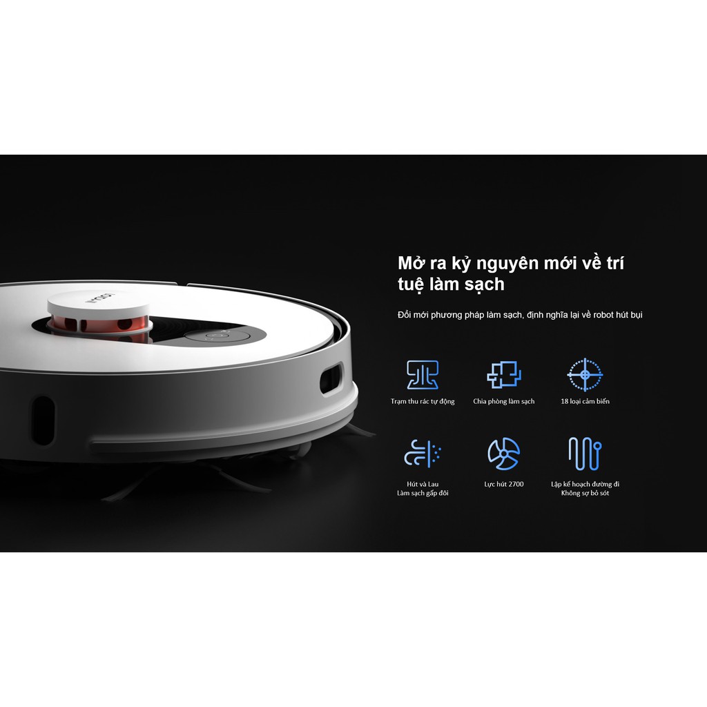Robot Hút Bụi Lau Nhà Xiaomi Roidmi Eve Plus 2021 kèm Thùng Chứa Rác tích hợp Dock Sạc thông minh