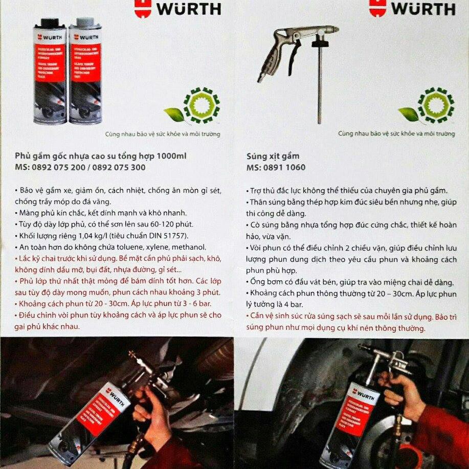 Súng phun phủ gầm Wurth Underbody Protection Gun 08911060 ducthanhauto