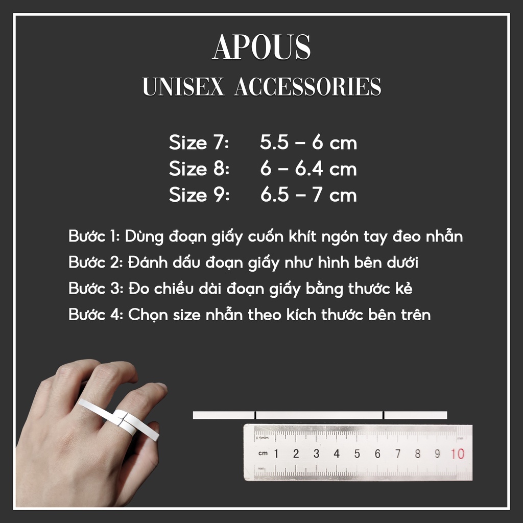 Nhẫn nam nữ Chrome Heart Style N003 - Thép Titan - Phụ kiện trang sức Unisex Apous