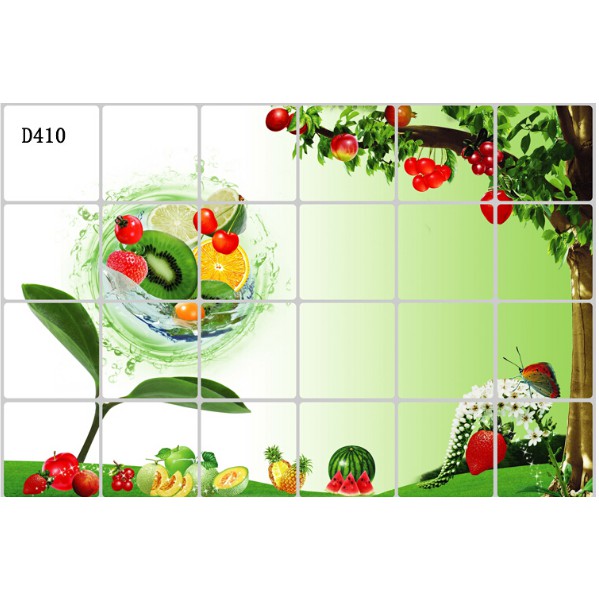 Decal dán bếp Nụ Hoa Trái Cây