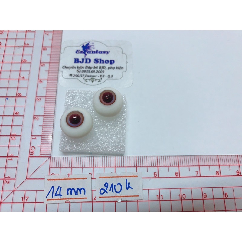 Mắt búp bê BJD eyes - 14mm thủy tinh/resin