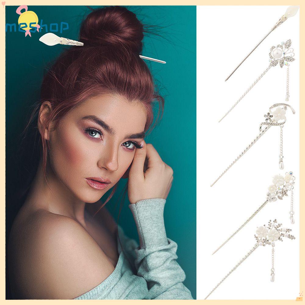 Trâm Cài Tóc Bằng Gỗ Mun Đính Hoa Tua Rua Thời Trang