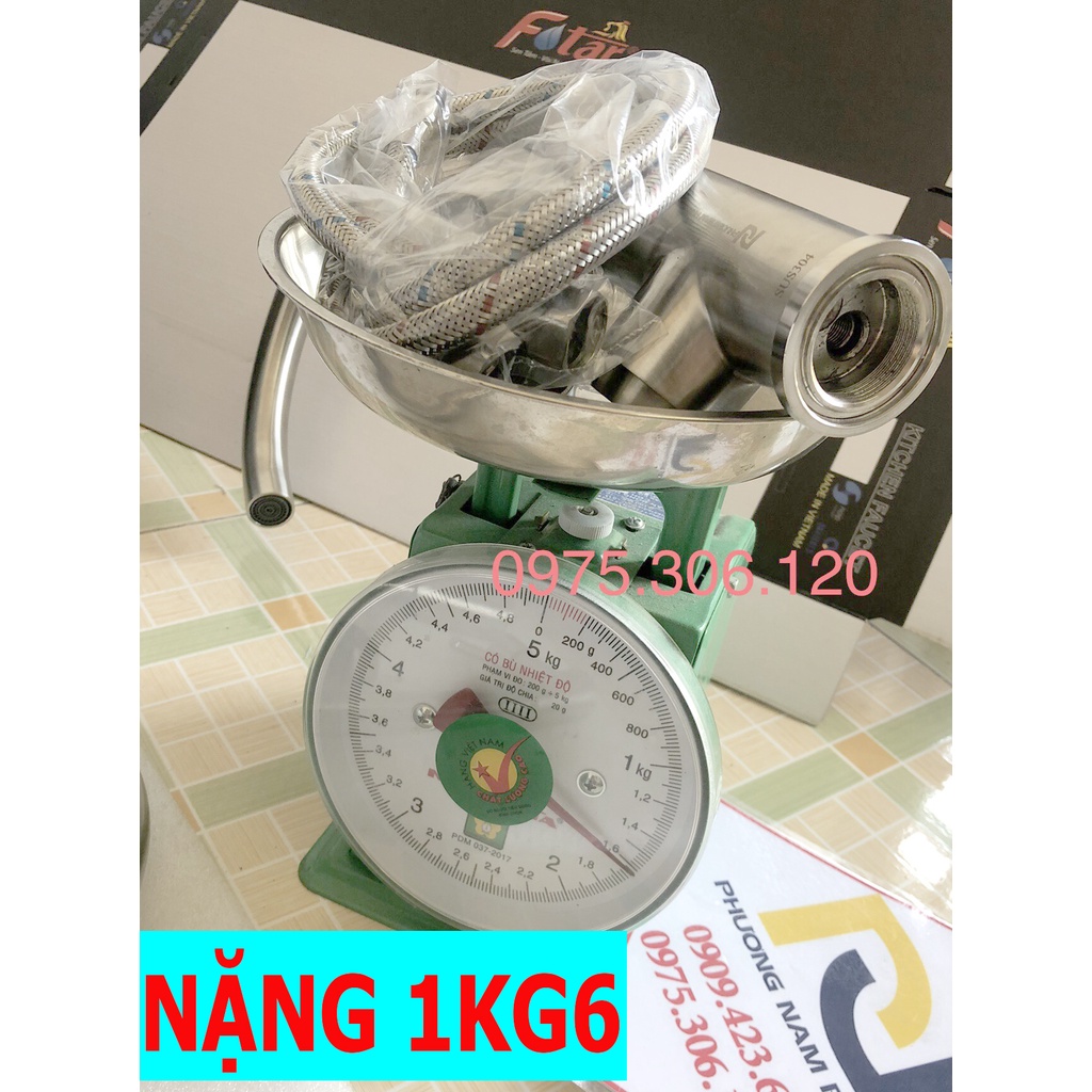 [LOẠI 1-HÀNG ĐÚC] Vòi Rửa Chén Bát Nóng Lạnh INOX 304 N4002 NA.GRAND và 2 dây HÀNG BAO XÀI BAO ĐỔI MỚI 1 NĂM VÒI SỐ 6