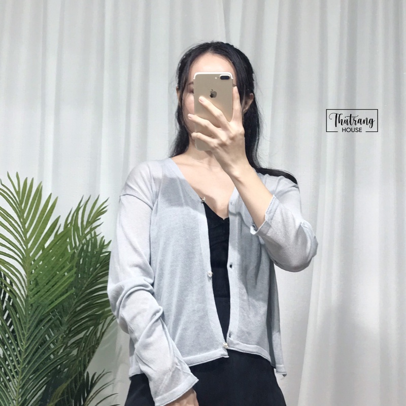 Áo cardigan len mỏng khoác ngoài dệt kim trơn Ulzzang Hàn Quốc MSP468