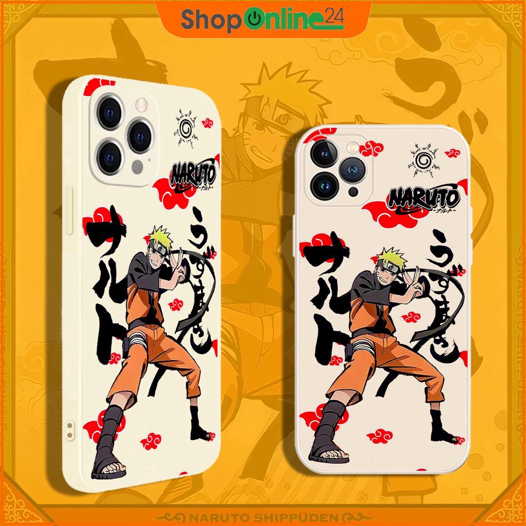 Ốp lưng viền vuông kem truyện tranh Naruto