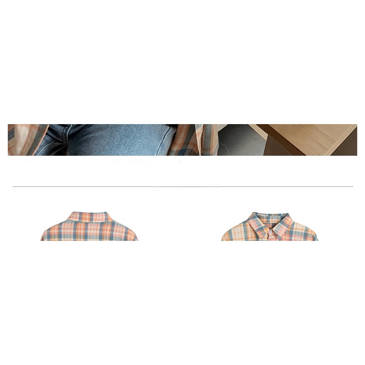 Áo khoác sơ mi mỏng dáng rộng sọc caro phong cách Hàn Quốc thời trang mùa hè dành cho bạn nữ