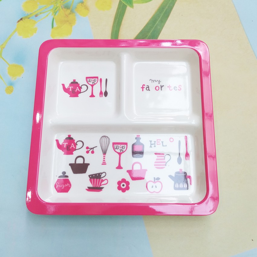 Khay ăn cho bé họa tiết hồng nhập khẩu từ Nhật - Larva Store