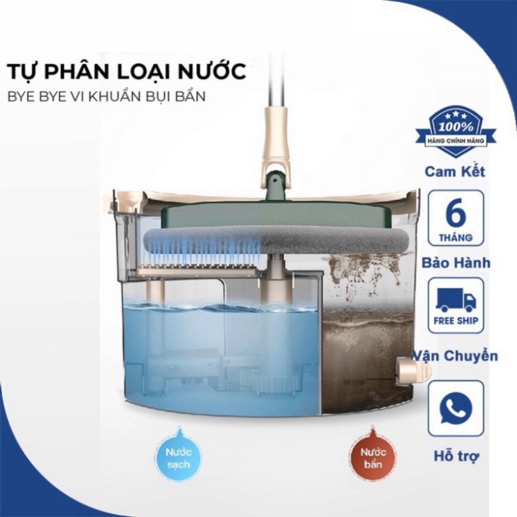 Chổi Lau Nhà K9 Đa Năng Tự Vắt Thông Minh Tách Nước Bẩn Không Gỉ Tiện Lợi Trục Quay 360 Độ Lau Mọi Ngóc Ngách Kotic_Shop