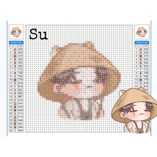 TRANH ĐÍNH ĐÁ CHIBI BTS- không kèm khung (mua riêng)