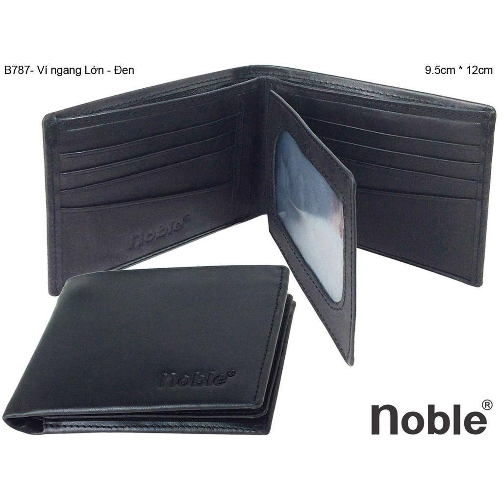 Ví nam da bò nhã hiệu Noble, chất liệu da bò thật cả trong và ngoài, lớp lót bằng vải dù, Mã hàng: B787.