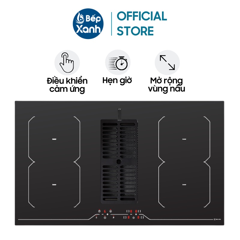 [TRẢ GÓP 0%] Bếp từ kết hợp máy hút mùi 4 vùng nấu Malloca HIH-864 LI - Xuất Xứ Ý, Hàng chính hãng