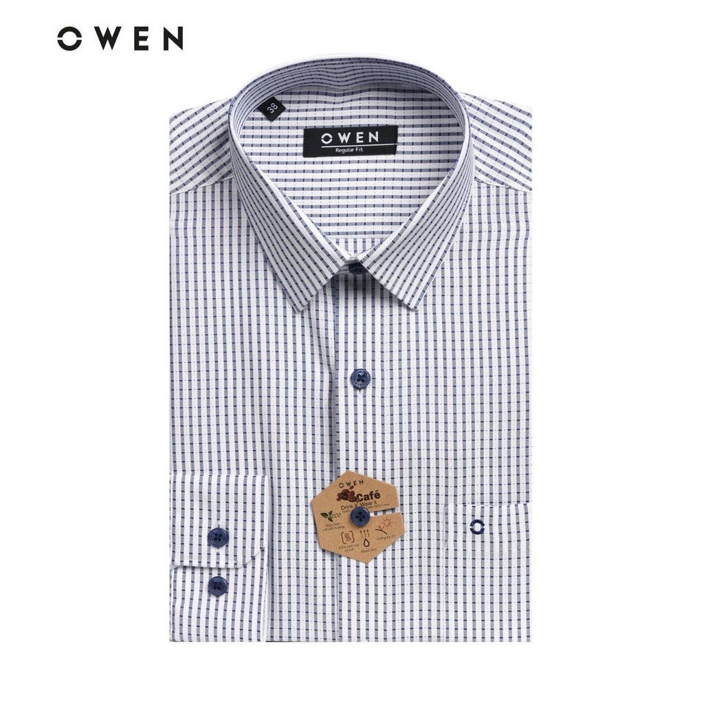 (ẢNH THẬT) OWEN - Aó sơ mi dài tay Owen REGULAR FIT  vải Cafe 20636