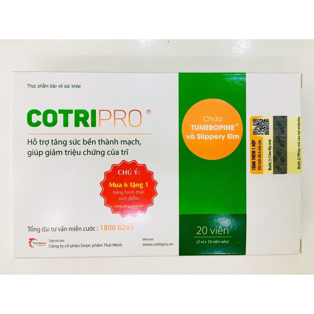 Viên Uống CotriPro (Hộp 20 Viên) - Hỗ Trợ Tăng Sức Bền Thành Mạch & Giảm Các Triệu Chứng Của Trĩ - Victory Pharmacy