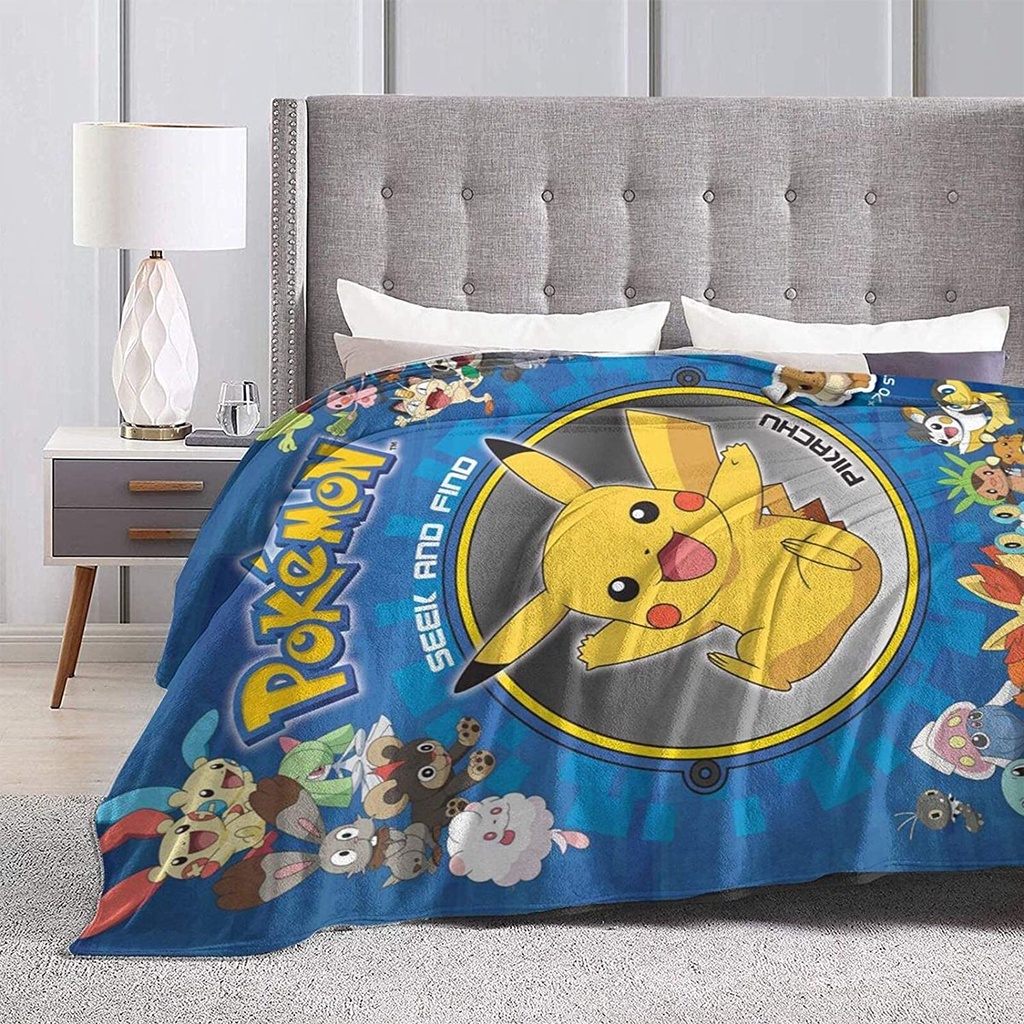 Chăn Bông Hình Pokemon Cỡ Lớn Cho Người Lớn Và Trẻ Em