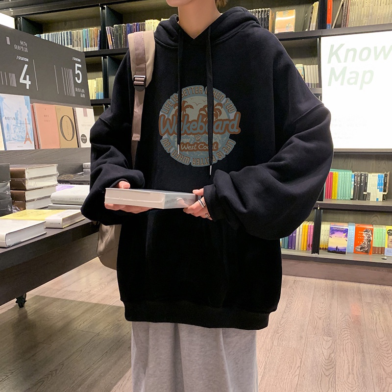 Áo hoodie AOKANG dài tay dáng rộng thời trang xuân thu mới cho nam