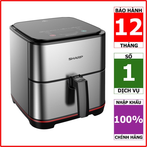 KF-AF50EV-ST | Nồi chiên không dầu Sharp KF-AF50EV-ST (Hàng chính hãng, Dung tích 5 lít, Bảo hành 12 tháng Toàn Quốc)