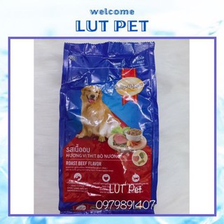  Thức ăn hạt cho chó lớn Smartheart Adult - hạt khô cho cún ( vị thịt Bò nướng 400gr )