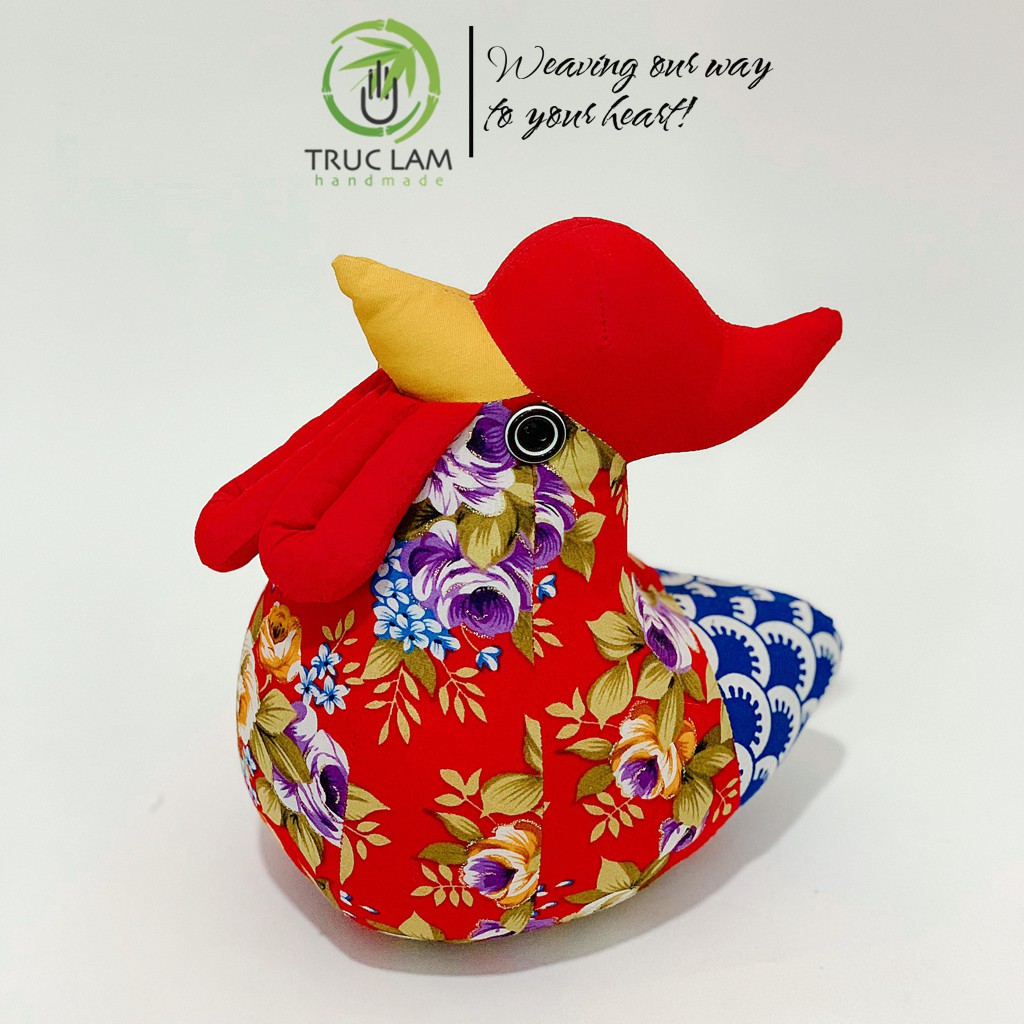 Đồ Chơi Cho Bé Thú Nhồi Bông Hình Con Gà Đuôi Nhọn Vải Hoa Bông Gòn Cao Cấp – Trúc Lâm Handmade