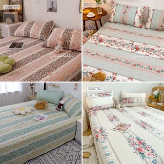 Bộ ga bọc nệm cotton kèm vỏ gối, bộ drap giường 3 món m2- m6 - m8 - 2m2