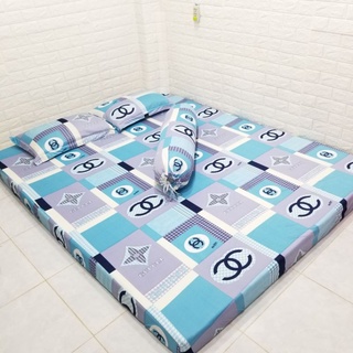 BỘ DRAP  CHANEL THUN HÀN QUỐC  3 màu [ 4 MÓN : 1 GA TRẢI GIƯỜNG, 2 VỎ GỐI NẰM, 1 VỎ GỐI ÔM ].