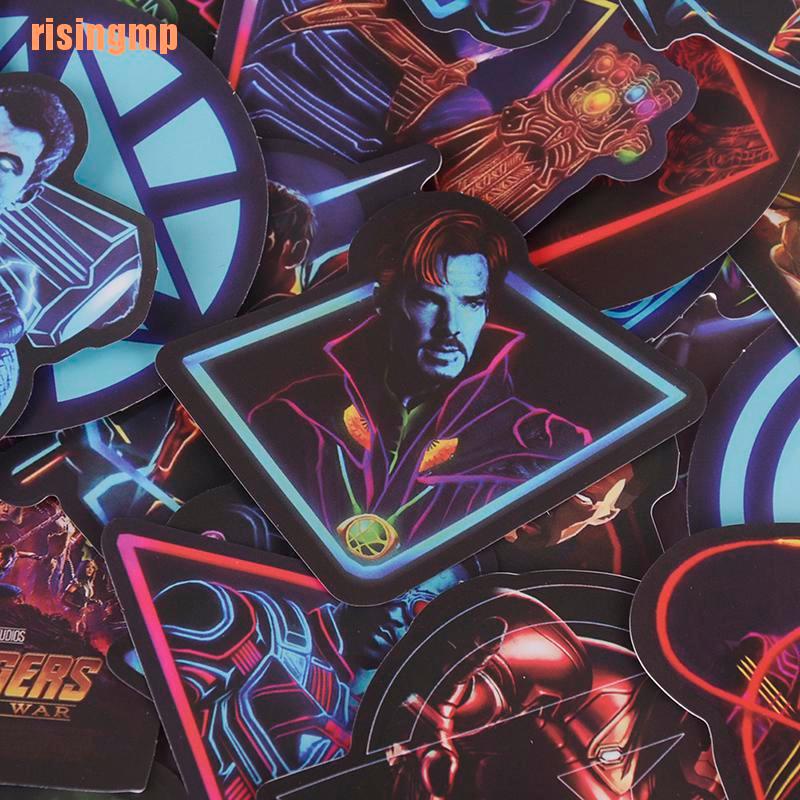 Set 49 Miếng Dán Trang Trí laptop Hình Siêu Anh Hùng Marvel