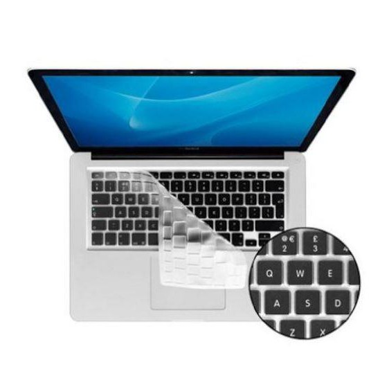 Lót phím silicon cho Macbook bản Châu Âu (đen và trong suốt)