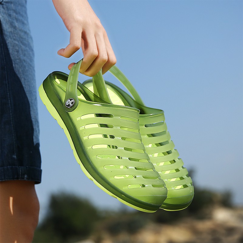 giày nam Sandal nam sandal nam quai ngang cao cấp chất liệu nhẹ men's outdoor anti skip sandals