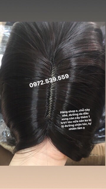 Tóc giả nguyên đầu ngắn vic mái dài tặng lược+ lưới