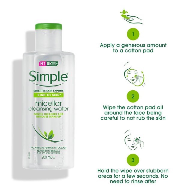 Nước Tẩy Trang Simple Kind To Kind Micellar Cleansing Water 200ml chính hãng