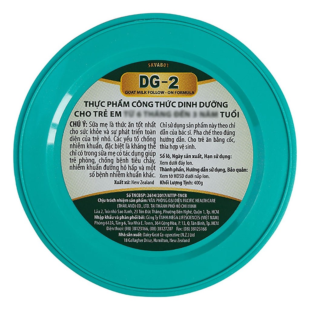 [CHÍNH HÃNG] Sữa Bột DG-2 Goat Milk Follow - On Formula Hộp 400/800g