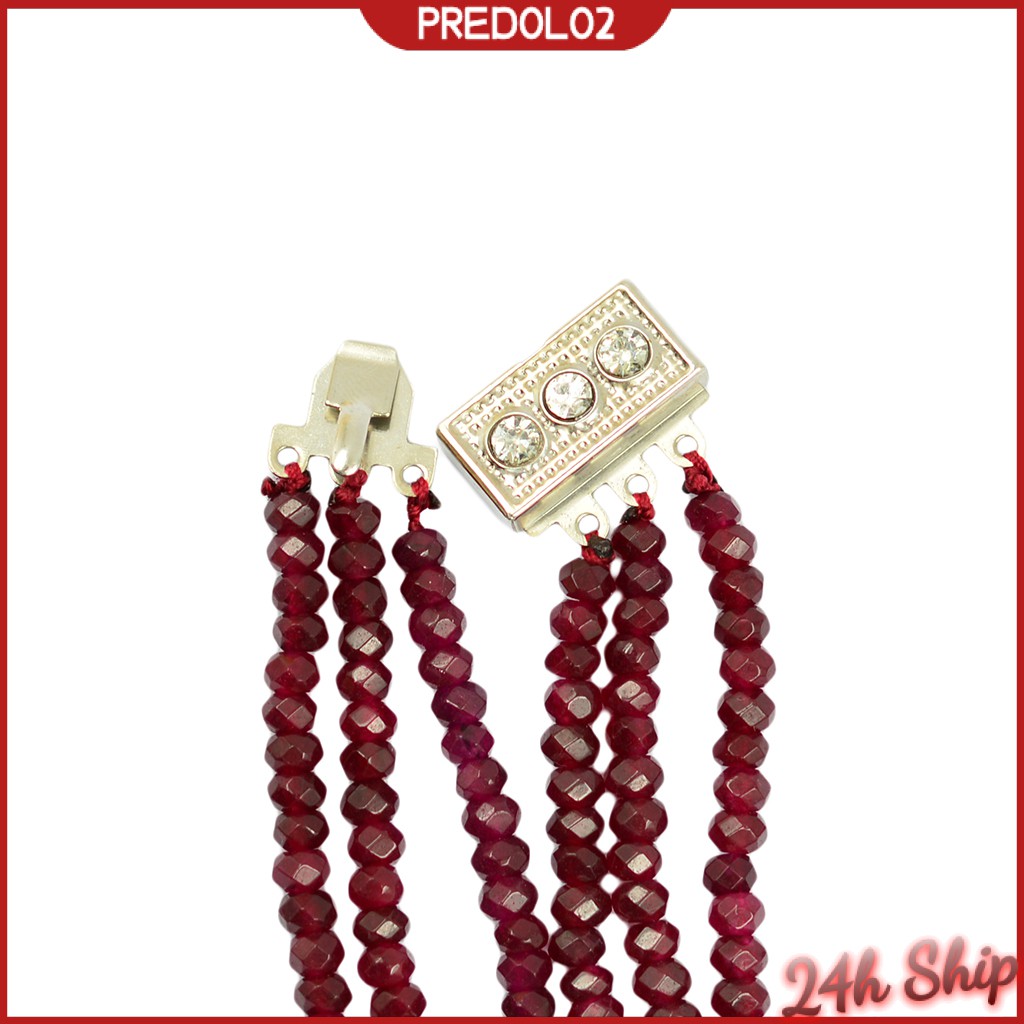 3x4mm Natural   Faceted Gemstone Beads Statement Necklace 3 Strands