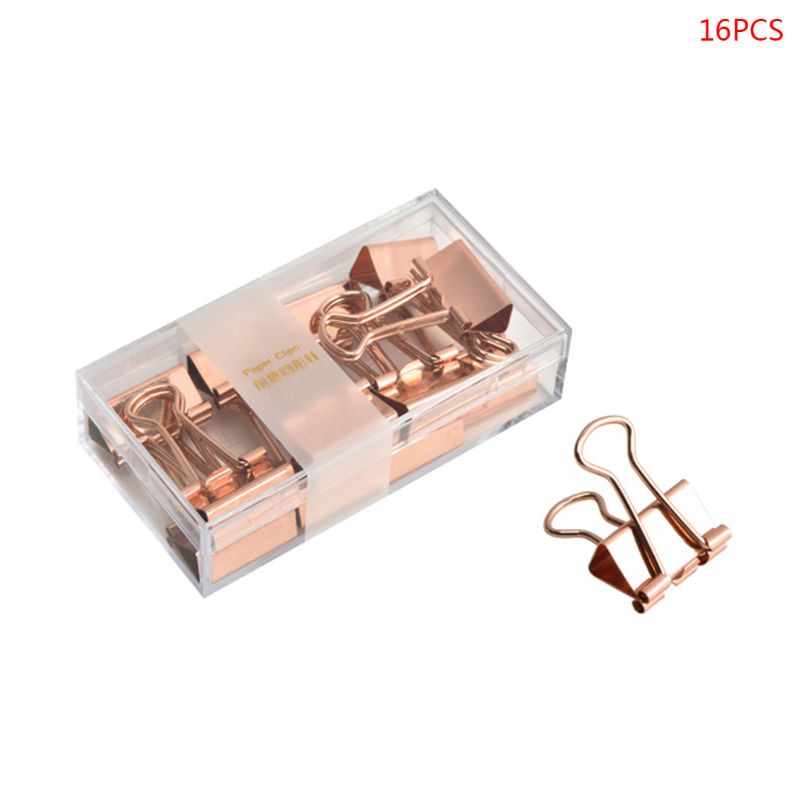 Set 16 Kẹp Giấy Ghi Chú Bằng Kim Loại Mini 19mm 16 Cái
