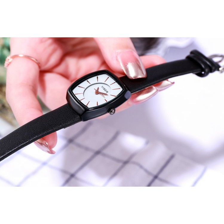 Đồng hồ nữ thời trang dây da mặt oval Yuhao Yu010