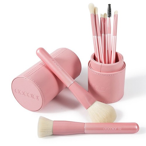 Bộ Cọ Trang Điểm Docolor Cherry Pink 8 Cây