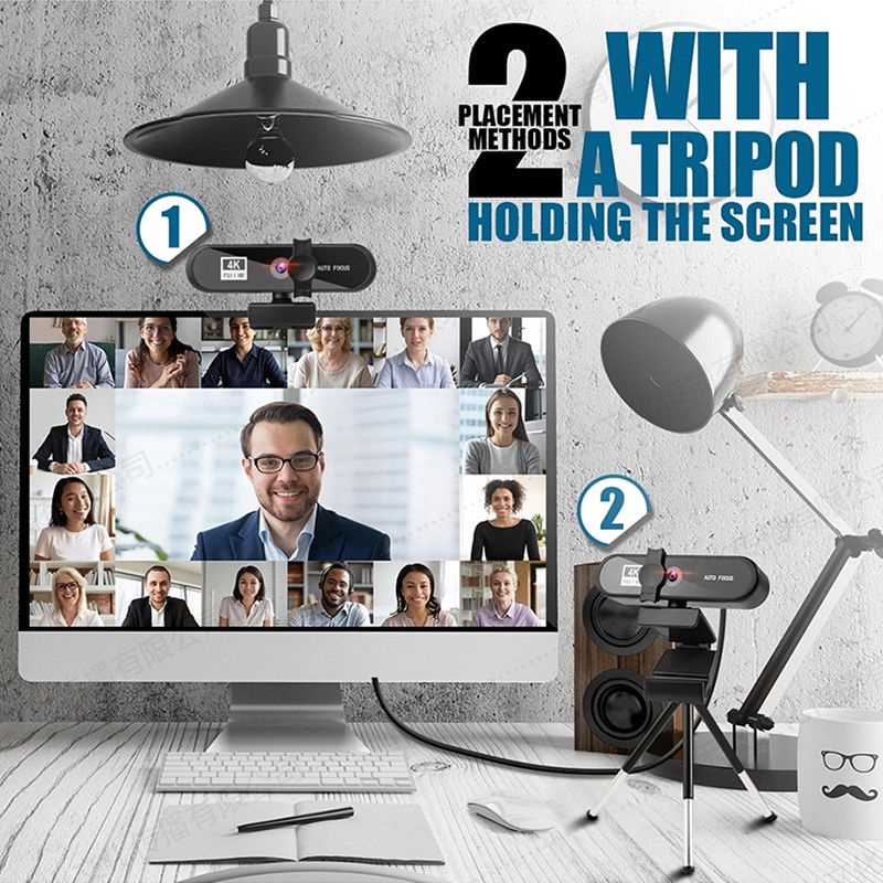 4kVẻ Đẹp Tự Động Lấy Nét Máy Tính Để Bàn Camera HD IPUSBLive Stream Laptop Net Bài Học Có Mic Microphone | BigBuy360 - bigbuy360.vn