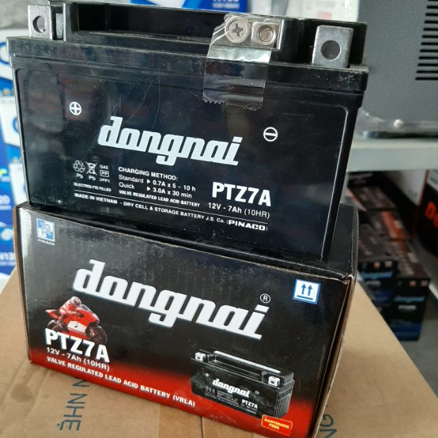 Bình ắc quy xe máy ĐỒNG NAI PTZ7A 12V-7Ah