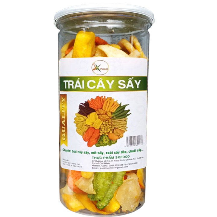 Trái cây sấy khô thập cẩm loại nguyên cánh xuất khẩu - Hũ 280G HIỆU SK FOOD